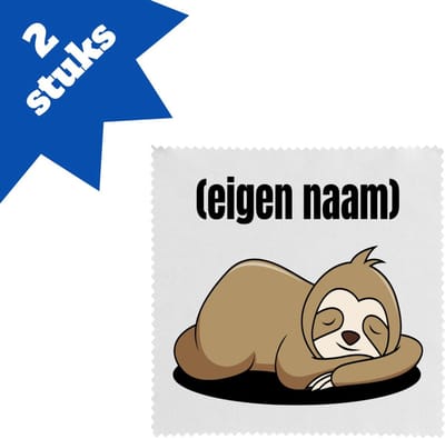 Akyol - luiaard met eigen naam brillendoekjes - Luiaard - luiaard liefhebbers - iemand die houdt van luiaards - verjaardag - cadeau - kado - 17,8 bij 17,8 cm - 2 stuks