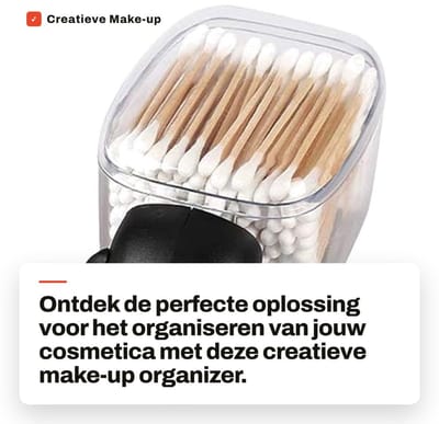 Dailygoods- Make-up Organizer Draaibaar - Wattenschijfjeshouder - Wattenstaafjeshouder - Transparant - Schattige Schapen Vorm - Duurzaam Materiaal