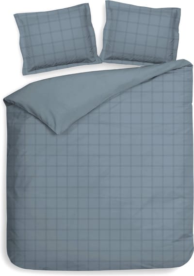 Heckettlane Colonial-Blue Dekbedovertrek Diamante 240x200-220 cm + 2 slopen 60x70 cm, gemaakt van 100% Katoen-Satijn