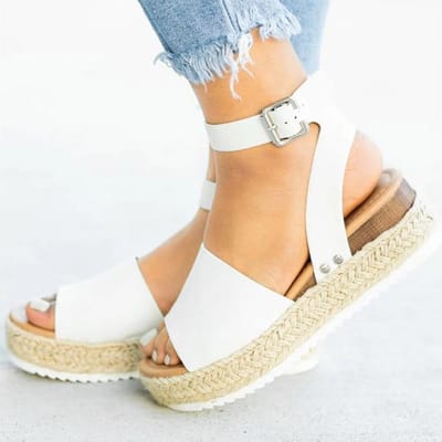 Dames Sandalen Sleehakken Schoenen Voor Dames Hakken Sandalen Zomerschoenen Slippers Chaussures Femme Platform Sandalen 40 wit