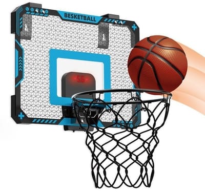 BOTC Basketbalbord - Basketbalring voor binnen en over de deur - met scoreteller en muziekbegeleiding - voor kinderen 4-12 jaar