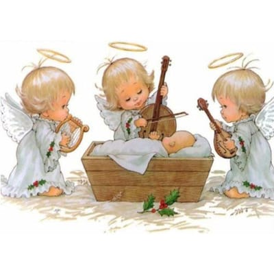 5D Diamond Painting Religies Serie Engel Baby Christus Volledig rond diamantborduurwerk 20X30CM beige