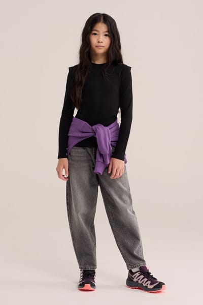 WE Fashion Meisjes T-shirt van ribstof