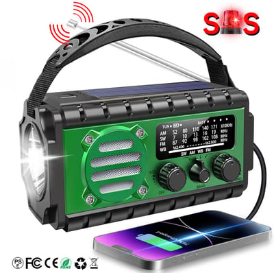 XSY350 Max – Noodradio – 20.000mAh Powerbank – Solar & Dynamo – IPX6 Waterbestendig – Ideaal voor Auto & Noodpakket en Langdurige Stroomuitval