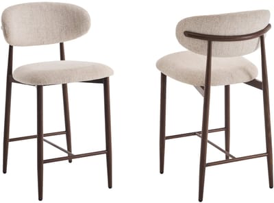 Furnihaus - Barkrukken set van 2 - Celia - Beige Walnoot Santi