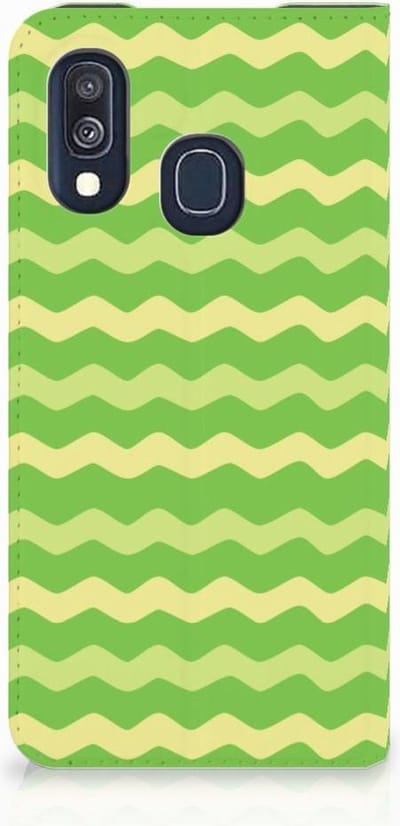 Samsung Galaxy A40 Hoesje met Magneet Waves Green