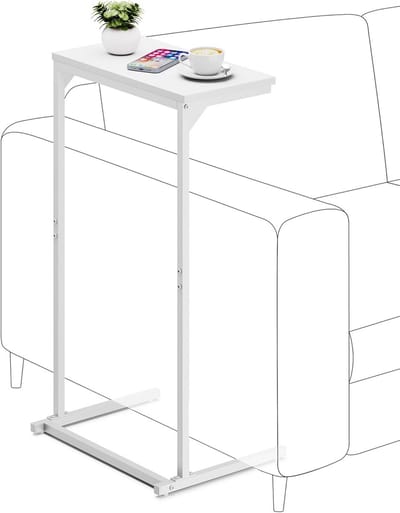 C-Vorm Bijzettafel Hoog voor Bank en Bed - Compact Salontafeltje