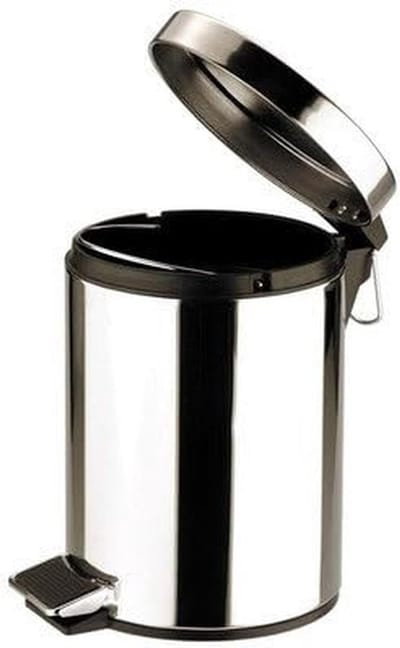 Ronde Roestvrijstalen Pedaalemmer 5 Liter voor Keuken en Badkamer