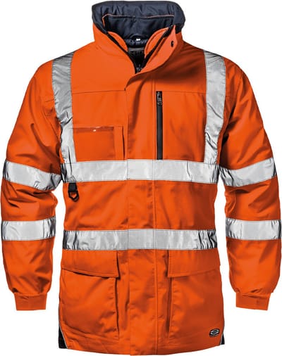 SIR SAFETY IVALO Hi Vis Reflecterend Parka Werkjas HEREN Veiligheidsjas Oranje - Waterdicht - EN ISO 20471 Klasse 3 - Afneembare Mouwen
