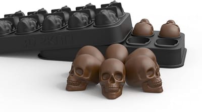 3D Siliconen Skull IJsblokjesvorm met Deksel voor Halloween - Mould voor Chocolade, Snoep, Jelly en Mousse Cake
