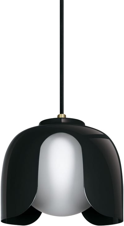 OSRAM DECOR Corolle Hanglamp, Zwart Metaal Glas, E27 Versie, Textielkabel, 200mm, Retro stijl