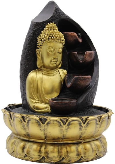 Tafelwaterornament - 30 cm - Gouden Boeddha & schenkkannetjes