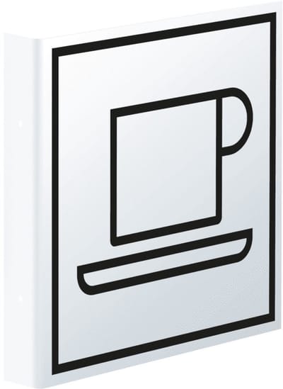 Haaks cafetaria bord, 150 x 150 mm - kunststof