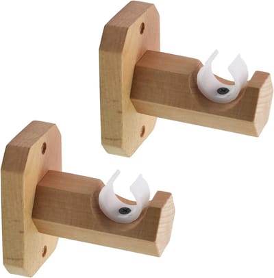 Houten gordijnroede houders – 2 stuks – 1-1/5 inch – geschikt voor woonkamer en slaapkamer – inclusief beugels en schroeven – enkel gat