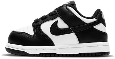 Nike Dunk Low - Maat 19.5 - White/White/Black / Wit Zwart - Dunk - Lifestyle - Kinder Sneakers voor Jongens en Meisjes