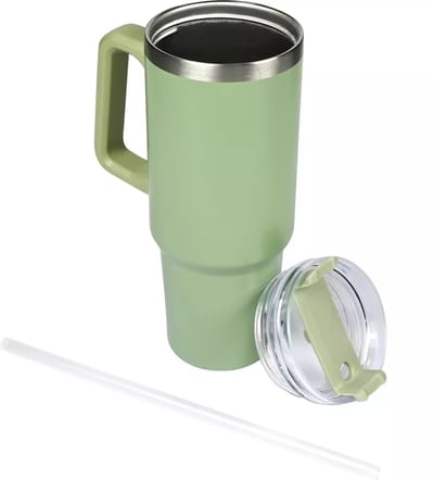 Benson Thermosbeker 900 ml - Groen - Transparante Deksel - Geschikt voor Auto
