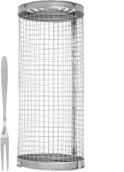 Cosensi- Barbecuemand Roestvrij Staal - Grillmand BBQ - Hittebestendig - Mesh Deksel - Grote Capaciteit - Voor Groenten/Vlees