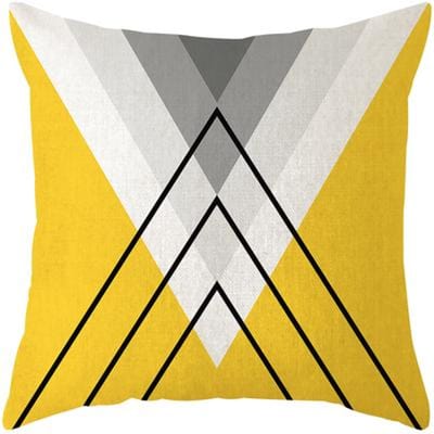 Nordisch Geel Grijs Geometrisch Kussenhoes Huis Decoratieve Kussens Geometrie Hert Linnen Kussenhoes Kussenhoes Cojines Almofada Peach skin 18*18(CM)-1Pcs