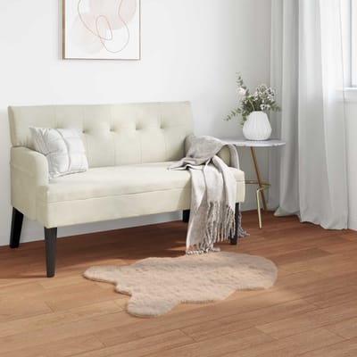 vidaXL - Antislip - vloerkleed - van - imitatie - konijnenbont - OLITE - Taupe