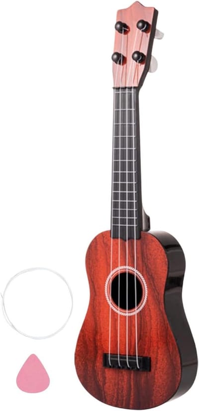 Kinder Ukelele - Muziek Speelgoed - Muziek Leren - Kindvriendelijk Ontwerp - 43 cm - Rood Bruin