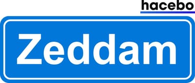 Hacebo - Plaatsnaam Sticker - 29x10 CM - Zeddam sticker - Verkeersborden sticker - grappige cadeaus - Zeddam