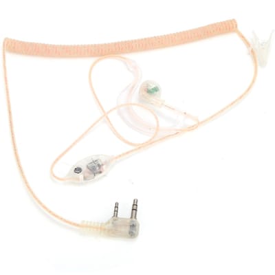 Walkie Talkie Oortje PTT Headset Ingebouwde Microfoon met Oordopjehoesje voor Baofeng(Beige )