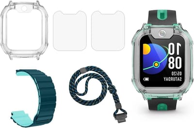 Beschermset Kinderhorloge - Horloge Accessoires - Bescherming en Draagcomfort - 4-in-1 Set - 1 Set - Groen