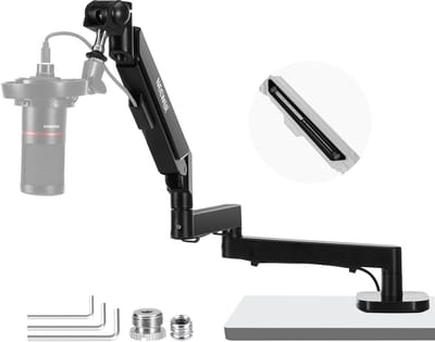 Bureau Microfoonarm - Verstelbare Arm - Podcast Streaming - 360 Graden Draaibaar - Tot 2.5kg - Zwart