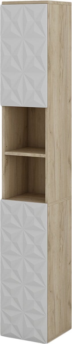 Vicco Edge Badkamerkast – 30 x 189.5 cm met 2 deuren en 3 vakken Wit