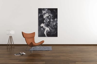 Canvas Schilderij - Abstract - Rook - Zwart - Grijs - Wanddecoratie - 60x40x2 cm