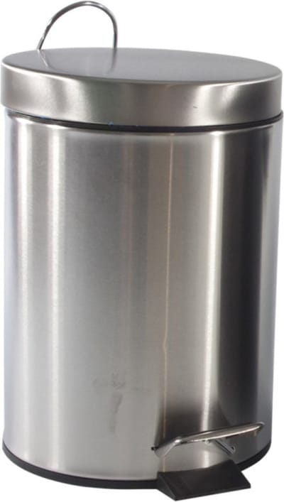 Pedaalemmer/prullenbak - zilverkleurig - 3 liter - RVS - 21 x 30 cm - keuken/toilet/badkamer