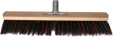Buemag Bezemkop - Arenga/Elaston mix - zwart/rood - hard - hout - 50 cm - 26mm - straatbezem/buitenbezem - bezem