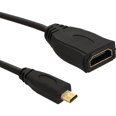 Qoltec HDMI-adapter A Vrouwelijk |   Micro HDMI D mannelijk |   0,2m