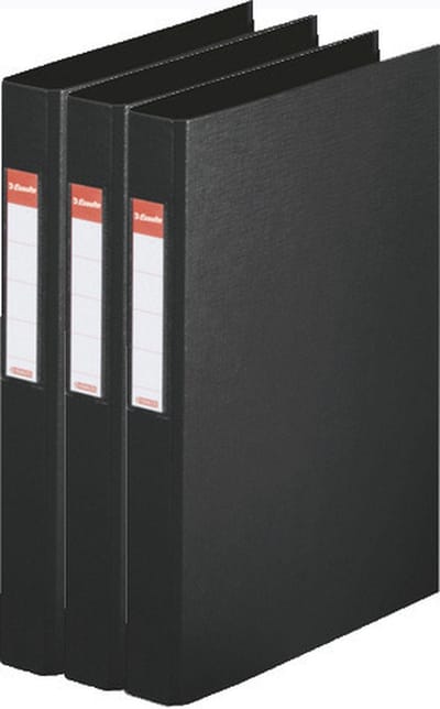 Esselte Ringband mappen/ordners - 3x - zwart - A4 - opbergen - kantoorartikelen