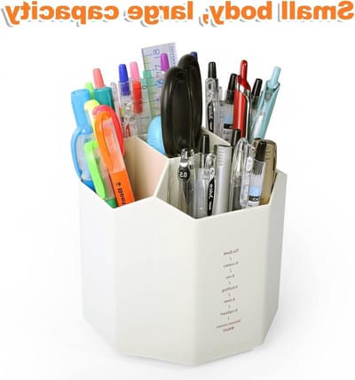 Rotating Pen Holder met 360 Graden Rotatie, Grote Capaciteit en 5 Compartimenten voor Desk, Kantoor en Schoolgebruik