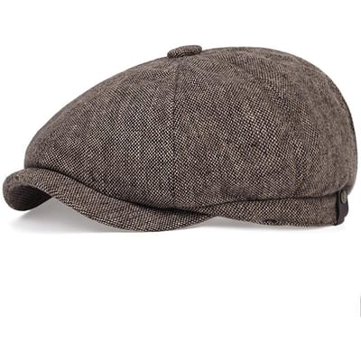 Retro Newsboy Petten Heren Britse Schilderspetten Herfst Winter Baret Visgraat Platte Pet Hip Hop Baret One Size gray