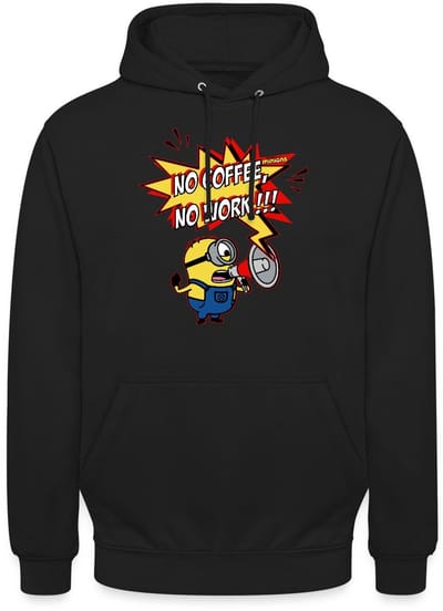 Minions Met Megafoon No Coffee No Work!!! Hoodie Unisex