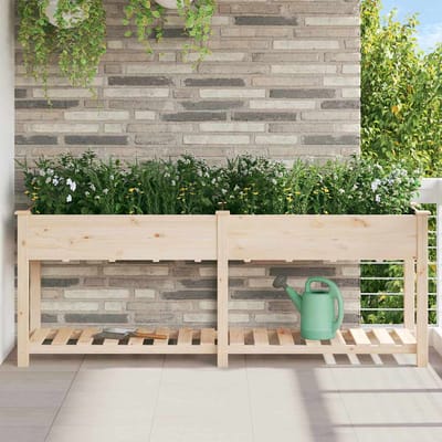 vidaXL - Plantenbak - Beige - 203 - x - 53 - x - 76,5 - cm - Massief - Vurenhout