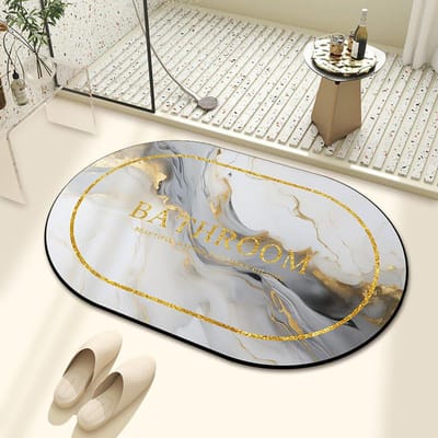 Diatomeeënaarde Bad Absorberende Mat Huishouden Eenvoudig Toilet Toiletdeur Kussen Absorberend Antislip Sneldrogende Mat 40 * 60Cm Crystal Fleece