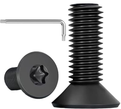 M4 x 12 Torx Verzinkte Schroeven - Roestvrij Staal A2 V2A, Zwart Oxide - 20 Stuks incl. Moersleutel