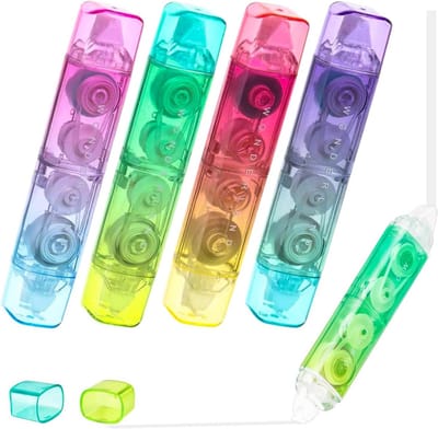 Dubbele 2-in-1 correctietape en plakbandrol - 4 stuks mini-correctieroller voor school en kantoor