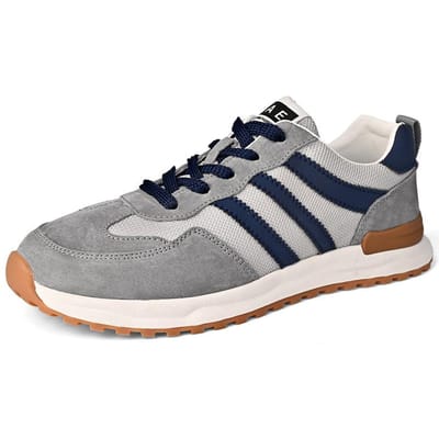 Lente en Zomer Nieuwe Vrijetijdsport Hardlopen Antislip Cortez Echt Leer Dikke Zool Witte Heren Trendy Schoenen 44 grijze kleur