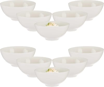 Vessia amuse/dessert kommetjes/serveer schaaltjes - set 12x stuks - wit - 10 x 6 cm - keuken/eettafel - keramiek