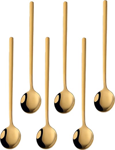 House of Husk® Theelepels Set - Theelepeltjes - Koffielepels - Koffielepeltjes - RVS - 15cm - 6 Stuks - Goud
