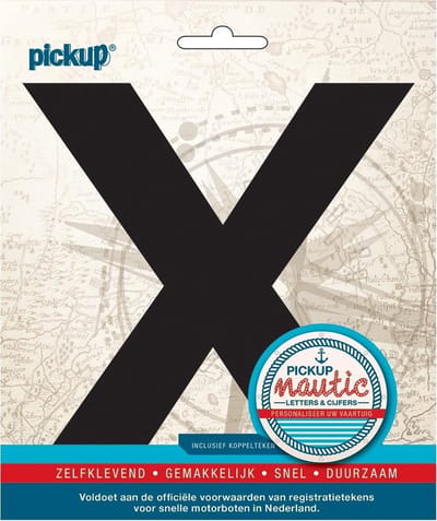 Pickup Nautic plakletter 150mm zwart X - zwart X