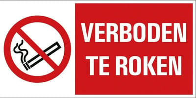 Pickup - Verboden te roken - conform NEN-EN-ISO 7010 bord 30x15 cm