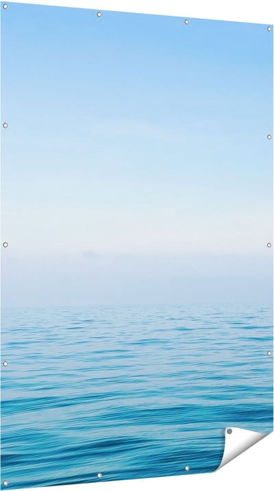 Gards Tuinposter Zee met een Blauw Hemel Achtergrond - 120x180 cm - Tuindoek - Tuindecoratie - Wanddecoratie buiten - Tuinschilderij