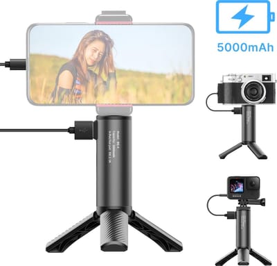 Ulanzi BG-4 powerbank grip 5000 mAh - Powerbank en Statief in één - Snelladen via Quickcharge 3.0 en USB Power Delivery - USB & USB-C poort - Grip en statief voor smartphone en camera - 1/4 inch schroefaansluiting - Zwart