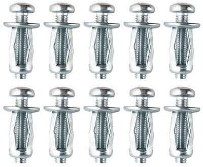 10x Metalen Holle Wand Bevestigingsankers M8 x 30 voor Gipsplaat en Holle Materialen