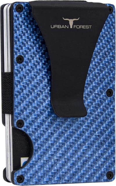 Metalen Kaarthouder - Creditcard Wallet - Veilig Opbergen - RFID Beveiligd - Slank Formaat - Blauw